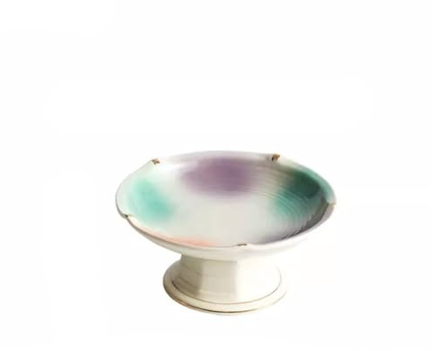 FEELIN Fruit Bowl Snack Containers High Plate Ceramic Pre-dinner Plate Tea Room Fruit Plate Dessert Plate Japanese Restaurant Small Dish Plate Tableware Plate Breakfast Bowls (Color : B)