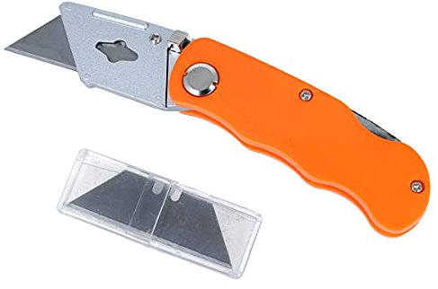 Taglierino Pieghevole Professionale, Coltello Multiuso Tascabile + 5 Lame SK5, Manico in Alluminio