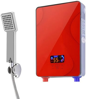 6,5 kW Durchlauferhitzer Küche Dusche 230V Steckerfertig Warmwasserbereiter Tankless 30-55 ℃ Elektrisch Warmwasser Mit Bad Dusche Satz