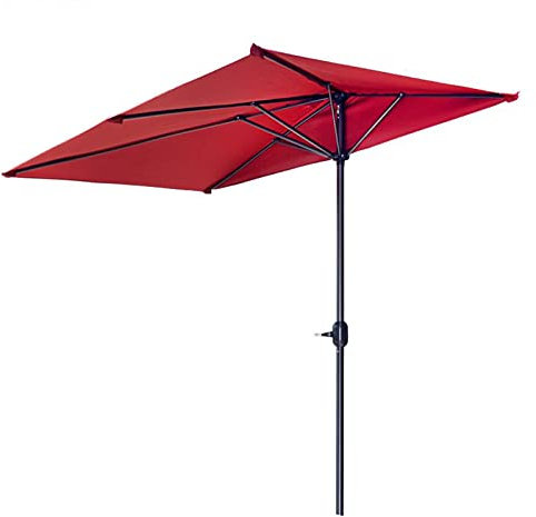 Sonnenschirme für den Außenbereich, Gartenschirm, mit 5 stabilen Streben, einfach aufzubauen, tragbar, für Garten, Terrasse, Hof, Strand, Billardtisch, Sonnenschirm, Terrassenschirmmarkt (Rot 2,5 x 1
