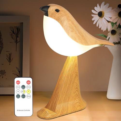 Haotao Lampe de Table Tactile, Petite Lampe de Chevet avec Minuterie, Sans Fil, 3 Modes, Veilleuse à Intensité Variable pour Enfants, Batterie Rechargeable, Décoration pour Maison Chambre Bureau
