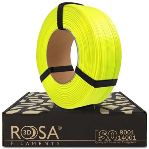 ROSA3D PET-G Standard High Speed Filament 1.75 mm für 3D Drucker | Druckmaterialien Leicht Glänzend PETG 3D Drucker Filament | 3D Printing Materials | Neon Gelb Refill 1 kg