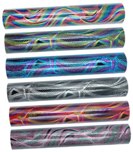 NUOBESTY 6blätter Heat Transfer Mit Glitzer Für Kleidung Hochwertige Transferfolie Für -projekte Farben Regenbogen Geeignet Shirts Und Textildesigns