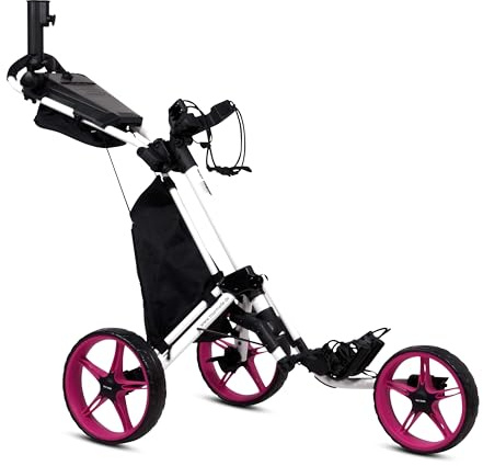 tour-made Chariot de Golf Pliable RT-140/150 & 160 I Chariot de Golf à Pousser I 3 Roues I Charge maximale de 25 kg I Qualité Allemande I Nombreux Accessoires Inclus