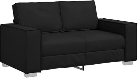 vidaXL Divano Loveseat Moderno per Due con Rivestimento in Pelle Sintetica Design Elegante Seduta Confortevole Uso Solo Interno Perfetto per Soggiorno o Ufficio Nero 160X78X84 cm Divano a 2 Posti