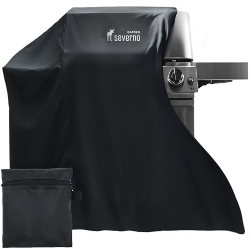 SEVERNO Garden Gordon Grillabdeckung, 145x61x117 cm, Wasserdicht, Oxford-Gewebe, Schwarz mit Aufbewahrungstasche