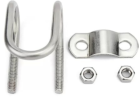 Pernos en u cuadrados del acero inoxidable 304, Abrazadera doble en forma de U de acero inoxidable 304/Tornillo en forma de U/Cruz(M8x50X50)