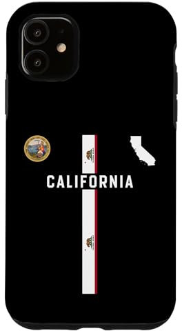 Drapeau de Californie, Silhouette carte de Californie, la Grande Mer Coque pour iPhone 11