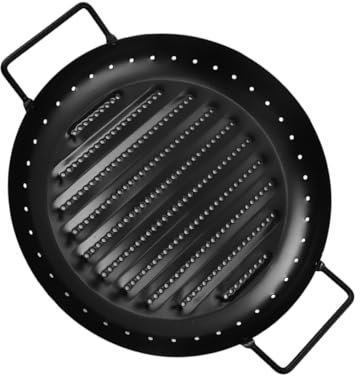 HOLIDYOYO Piastra Per Barbecue Antiaderente Padella Per Barbecue Portatile Piastra Da Forno in Acciaio Resistente e Facile Da Pulire