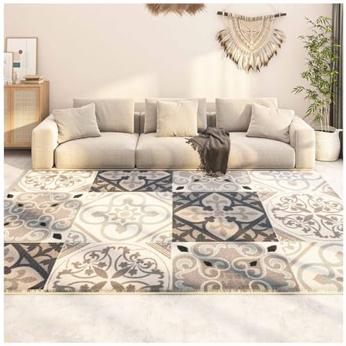Alfombra de lana de cordero sintética suave, colección texturizada, fácil de limpiar, antideslizante, para dormitorio y sala de estar, perfecta para zonas de alto tráfico, artículos esenciales de