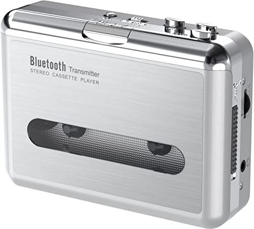 Reproductor de cassette Bluetooth, reproductor de cassette portátil con salida de audio Bluetooth para auriculares/altavoz, reproductor de música inalámbrico para ocio, deportes y viajes