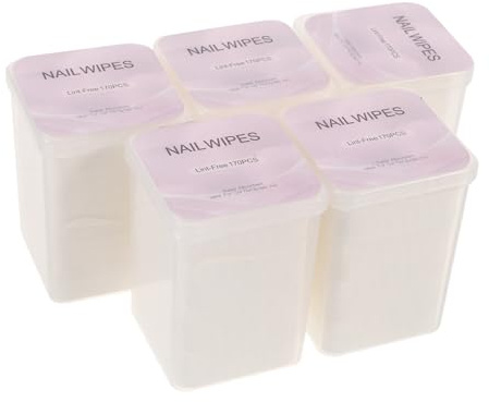 Vaguelly 5 Boxen Boxen Nagelentferner Baumwollpads Lintfreie Saugfähige Nagellackentferner Tücher für Gel Maniküre Schnelles Entfernen von Nagellack Fusselfrei Vielseitig für Nagelkunst und