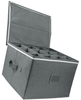 Kalttoy Estuche protector de almacenamiento para 12 copas de vino, plegable, apilable, caja rígida