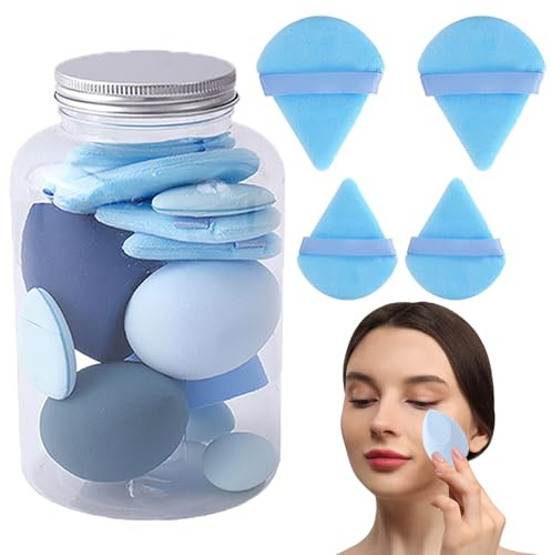 Spugnette Trucco 14pz Set Di Beauty Blenders Spugnetta Fondotinta On Triangolo Powder Puff Per Cip-ria Sciolta E Cosmetici Liquidi, Spugne Morbide Makeup Per Fondotinta Liquido Cip-ria E Crema Make Up