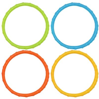 BUBEFSKD Anillos de buceo para piscina, 4 piezas, coloridos, para niños, entrenamiento subacuático, piscina