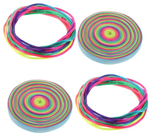 Gogogmee 4 Piezas Bandas Elásticas para Saltar Cuerdas de Salto Resistentes y Seguras Entrenamiento al Aire con Colores Arcoíris para Ejercicio y Coordinación