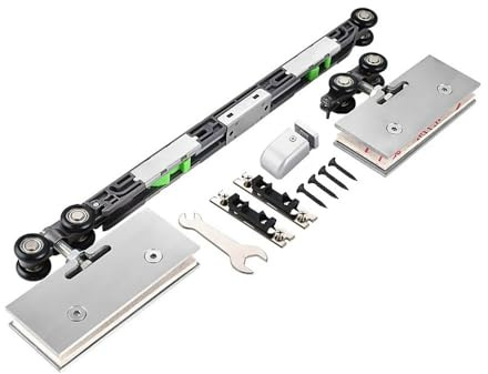 FTGNHF Gancio for tampone in vetro bidirezionale senza cornice for porta scorrevole for doccia, binario for, gancio for in, clip for appendere guide per cassetti(Inclined wheel model)