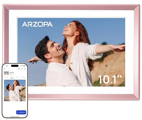 ARZOPA 10.1 Rose Gold Metal Digital Photo Frame Free Unlimited Cloud Storage for Photos & Videos, WiFi Digital Picture Frame Support Online/Offline Use, Best Personalized Gift - D10 Rose Gold