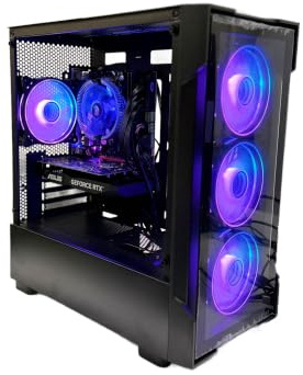 Gaming PC Tower - Intel Core i5, RTX3050 6GB, 16GB RAM, Storage (1TB SSD), Windows 11, 1-Year Warranty – Ultimate Home & Office Gaming PC Set (Neo Black)
