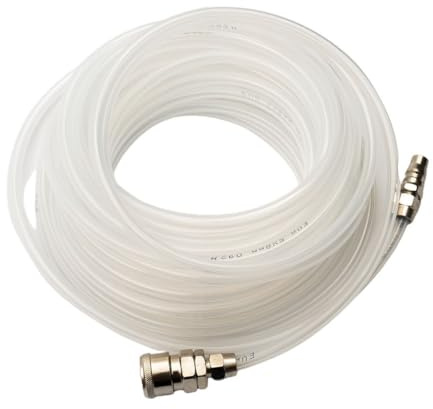 Tidevib Tuyau de compresseur d'air 5 x 8 mm (5 mm ID, 8 mm DE), outils pneumatiques, longueur 10/15/20 m, tube EVA avec connecteurs rapides (-type), transparent