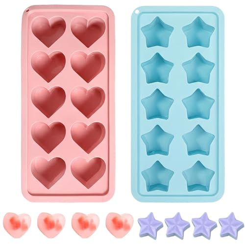 GWEOR 2 Stampi in Silicone per Cioccolato Riutilizzabili e Antiderenti, Facili da Pulire per Torte Dolciumi Candele e Sapone Artigianale