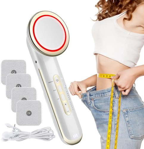 Radiofrecuencia Facial,Masajeador Ultrasónico 3 En 1 Terapia Luz Infrarroja EMS Máquina Terapia Ultrasónica Dispositivo Eléctrico para Rostro, Brazos, Cuello, Pies y Cuerpo