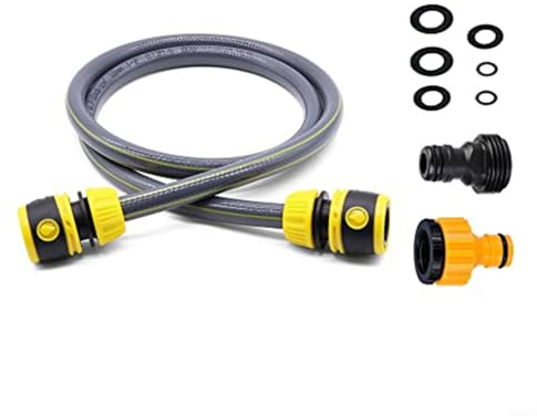 CWOQOCW Set di collegamento per tubo da giardino con tubo in PVC da 15 m, adattatori a connessione rapida e raccordi per rubinetto BSP, kit di tubi in plastica per innaffiare piante e pulizia