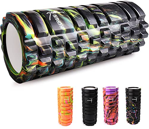 Foam Roller for Back, Legs & Arms - Ultra-Lightweight Foam Rollers for Muscles, 3 Massage Intensities, Fitness Gym Physio, Made from Durable EVA, 33x13.5cm