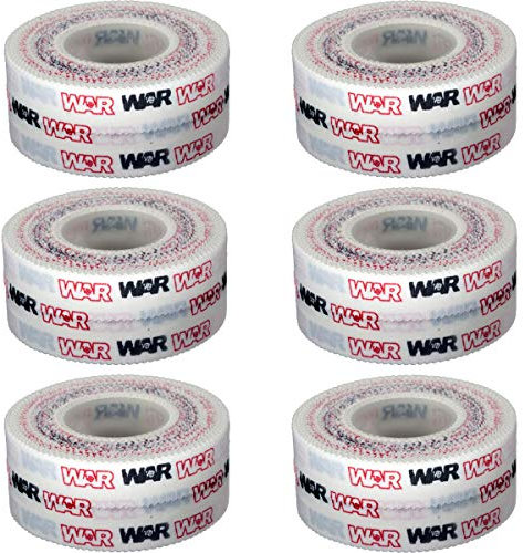 WAR Tape EZ Rip Premium Athletic Medical Sports Tape | No Sticky Residue | 30 ft Rolls | Best for Athletes & Trainers | Ideal for Fingers, Ankles, Wrists, and Equipment | 0.5 Inch (Pack of 6)
