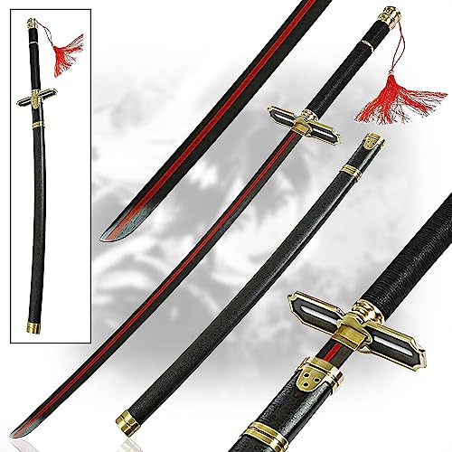 Swords and more Seraph of The end - Guren Ichinose Schwert, Mittagsnacht-Katana, Stahlschwert mit Scheide, 99 cm, Animekatana, Samuraischwert für Seraph-of-The-End-Cosplay, Sammlungen & als Geschenk