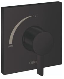 hansgrohe Ecostat Square Modern Pressure Balance Shower Valve Trim in Matte Black, 15724671