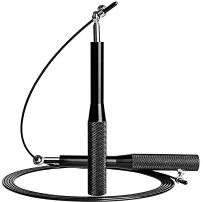 EasyULT Jump Rope, Speed Jumping Rope for Training Fitness Exercise, Adjustable Skipping Rope Adult Fitness, Professional Jump Rope for Fat Burning Fitness, Weight Loss, Boxing(Black)