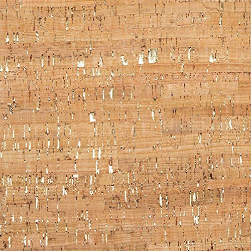 Thin Soft Premium Natural Cork Fabric Ecofriendly Faux Leather Roll Ideal Craft Materials 17inch× 26inch (43cm× 66cm) for DIY Crafts, Shoes,Upholstery, Bags, Purses, Phone Case Covers, Earrings by