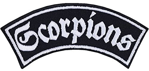 Parches ropa termoadhesivos - Parche de Heavy Metal SCORPIONS | Parche/Sticker para coser/planchar en jeans, chalecos y para exteriores/festivales de motociclistas | 90x40mm