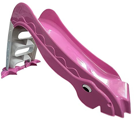 Stabile Kleinkinderrutsche für Kinder ab 1 Jahr Kinderrutsche Babyrutsche Gartenrutsche Zimmerrutsche freistehende Bockrutsche blau hellgrau (pink/grau)