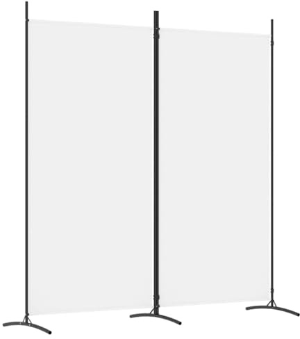 vidaXL Rumsavdelare 2 panel vit 175x180 cm tyg