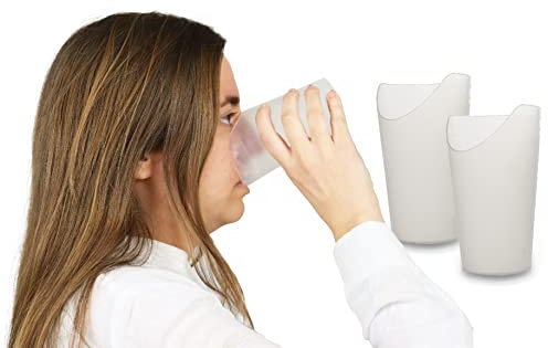 PEPE Mobility Bicchiere per Disfagia con Scavo per Naso (x2 Unità), Ergonomico per Adulti, Anziani e Disabili, Taglio Nasale Antiversamento