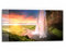 DEQORI Panel posterior de cocina de cristal, diseño Seljalandsfoss cascada, 80 x 40 cm, pared trasera para baño o cocina, protección contra salpicaduras para cocina y baño, decoración moderna para
