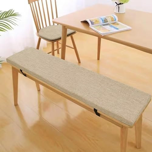 ZOKT Sitzauflage Sitzkissen Bank, Bankkissen Bankauflage, Waschbar Abnehmbarem rutschfeste Stuhlkissen Bankpolster Gartenbank Auflage, Beige, 100×30×3cm