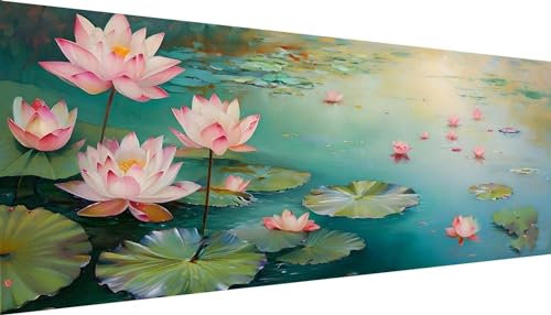 Seerose Diamond Painting Erwachsene Groß XXL 250x100cm, DIY 5D Diamant Painting Bilder kinder Malen Nach Zahlen Set, Diamond Art Full Diamant Malerei Kunst Basteln für Home Wand Dekor E-365