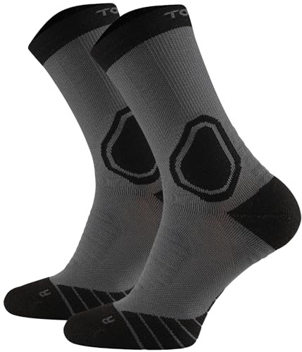 TODO MTB Socken Lang TRAIL MASTER Radsocken Herren und Damen. Atmungsaktive Mountainbike MTB Socken Herren und Damen Fahrradsocken (35-38, Graphit)