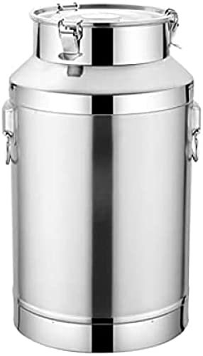201 Stainless Steel Milk Can Wine Pail Bucket Tote Jug Milk Churn CanTea Canister With Sealed Lid Heavy Duty,100L