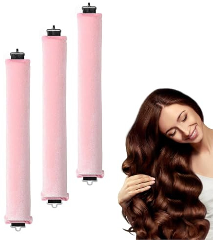Rizadores de Pelo Sin Calor Lazy Curler Set, Sin Calor Rizadores de Pelo, Rizos Sin Calor con Clip, DIY Rizador Pelo Ondas Sin Calo, Rulos Pelo Para Mujeres con Cabello Medio y Largo rulos pelo