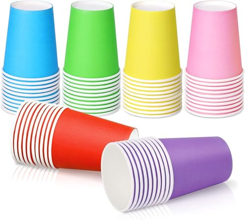 Polaris Private LTD® 50 Pcs Paper Cups 9 oz-Multicolor Party Cups for Wedding Party Picnic BBQ Travel and Event-Disposable Strong