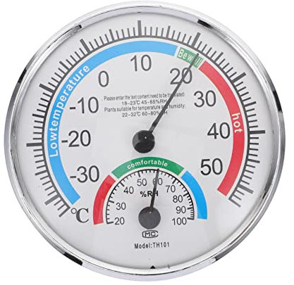 BEBEMOKO Higrómetro Profesional Sauna De Alta Precisión Lectura Fácil Diseño Sencillo Para Exterior Hogar Hotel y Para Jardín y Patio