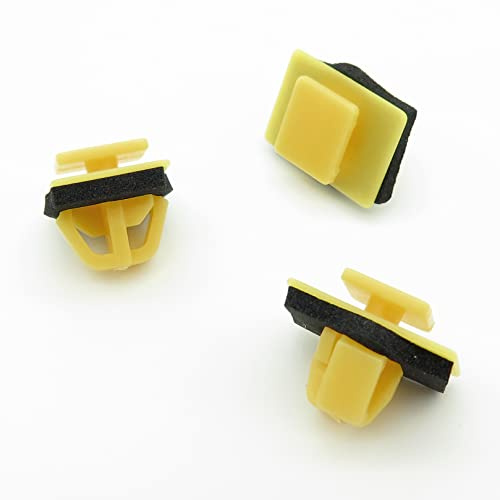 VVO Fasteners- Yellow Plastic Side Skirt, Sill Moulding Cover Trim Clips for Hyundai i30, Santa Fe, (Pack of 10)