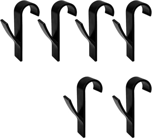 Mujiluxe Halterheizkörper haken,Handtuchhaken für Badezimmer,Handtuchhalter,bademantel haken,Rundheizkörperhaken,heizkörperhaken für Bad und Küche Toilette,6 Stück Badehaken (Schwarz)