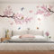 Pegatinas pared Decorativas, 4 Piezas Vinilos Decorativos, Flor de Cerezo Colgante de pared Flores, Pajaros Decorativos en Rama Adhesivos, con 12 Piezas 3D Pegatinas Mariposas, pared Salón Dormitorio
