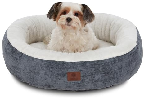 American Kennel Club 23 Mason Fabric Round Pet Bed - Stylish Washable Dog Bed with Non-Slip Bottom, Plush Sleeping Surface - for Cats, Small Breeds