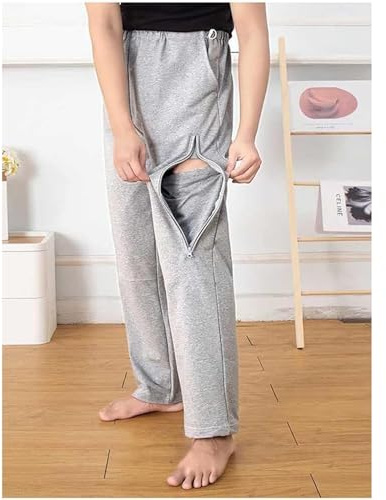 TUPOSTAR Urinbeutel Hose, Inkontinenz-Pflegehose, Katheter-Beinbeutel Hose Mit 2 Versteckten Taschen, Nephrostomie Beutel-Halterhose, FüR Senioren, MäNner Und Frauen,Single Pocket b,M